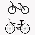 Vector bike. Bicycle black and white drawing illustration Royalty Free Stock Photo